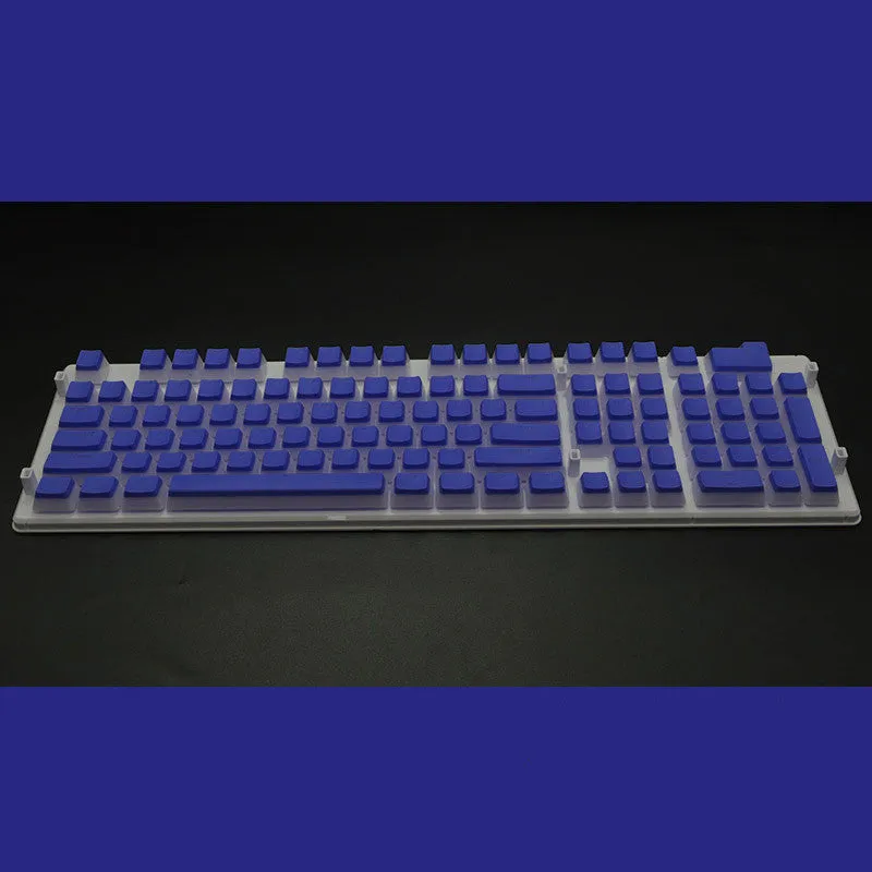 PBT pudding keycap set with translucent sides showing RGB lighting through 108 keys including UK ISO layout