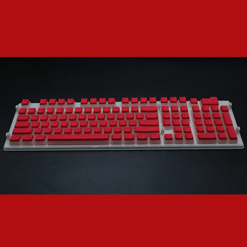 PBT pudding keycap set with translucent sides showing RGB lighting through 108 keys including UK ISO layout