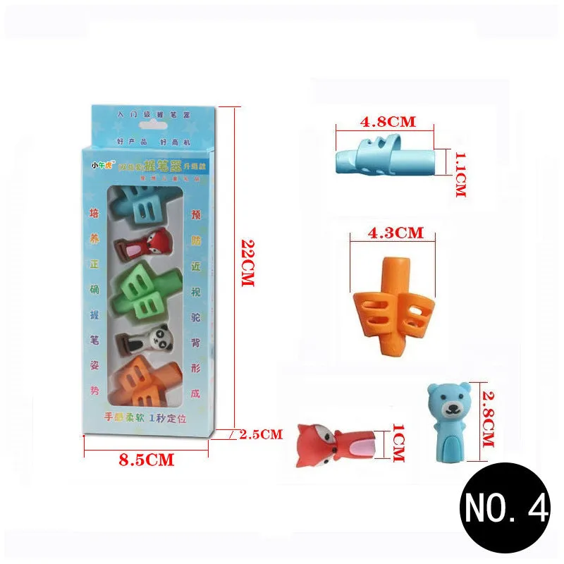 Cartoon character soft rubber pen holder for correcting children's writing posture