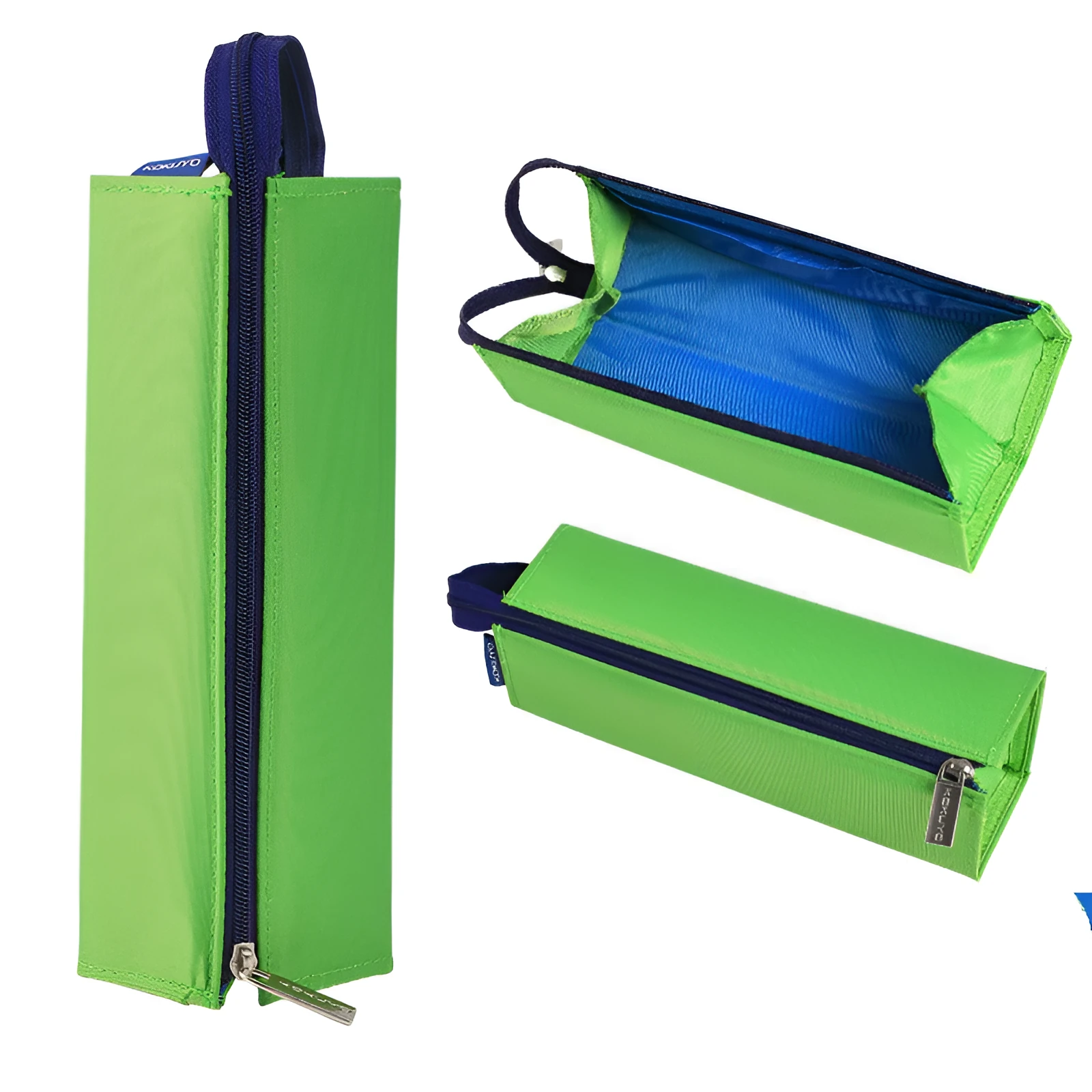 Large capacity female pencil case in DuPont paper or silicone material, shown in various colours including black, grey, pink, and blue.