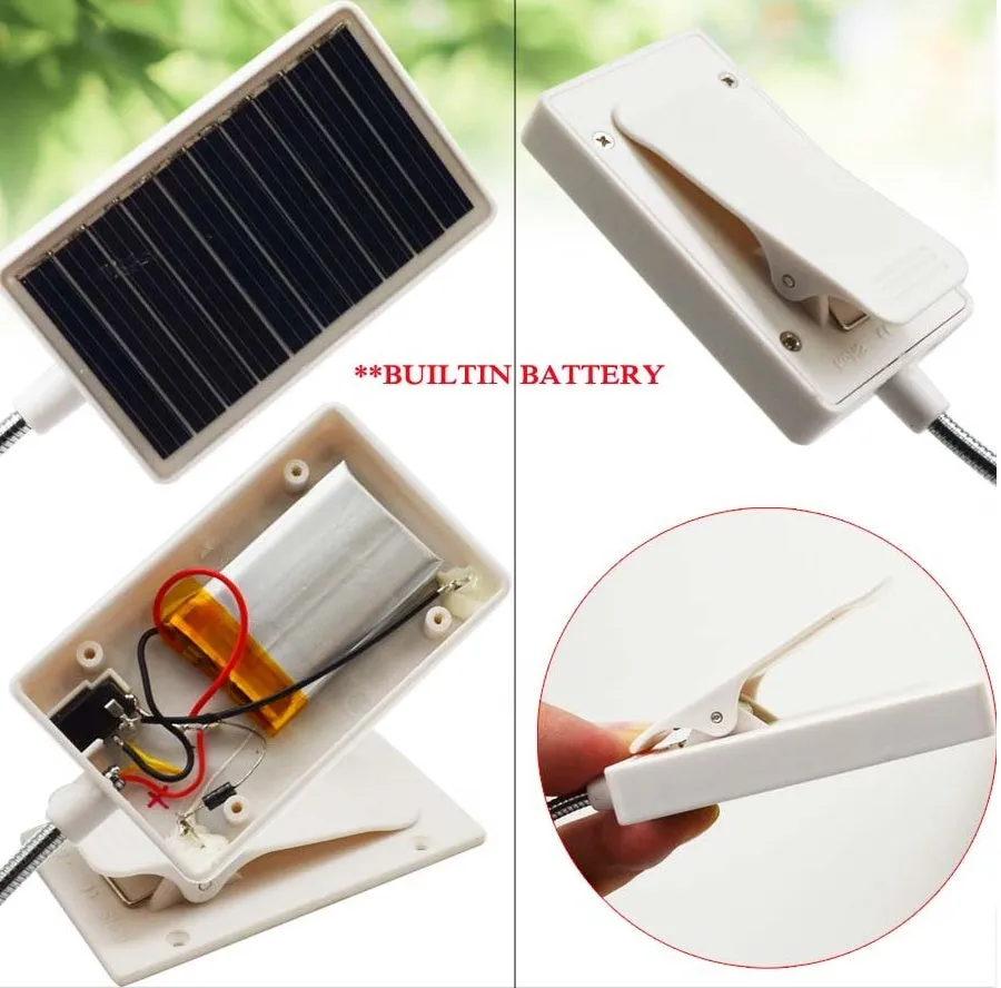 White outdoor solar lamp with plastic shade and solar panel on top.