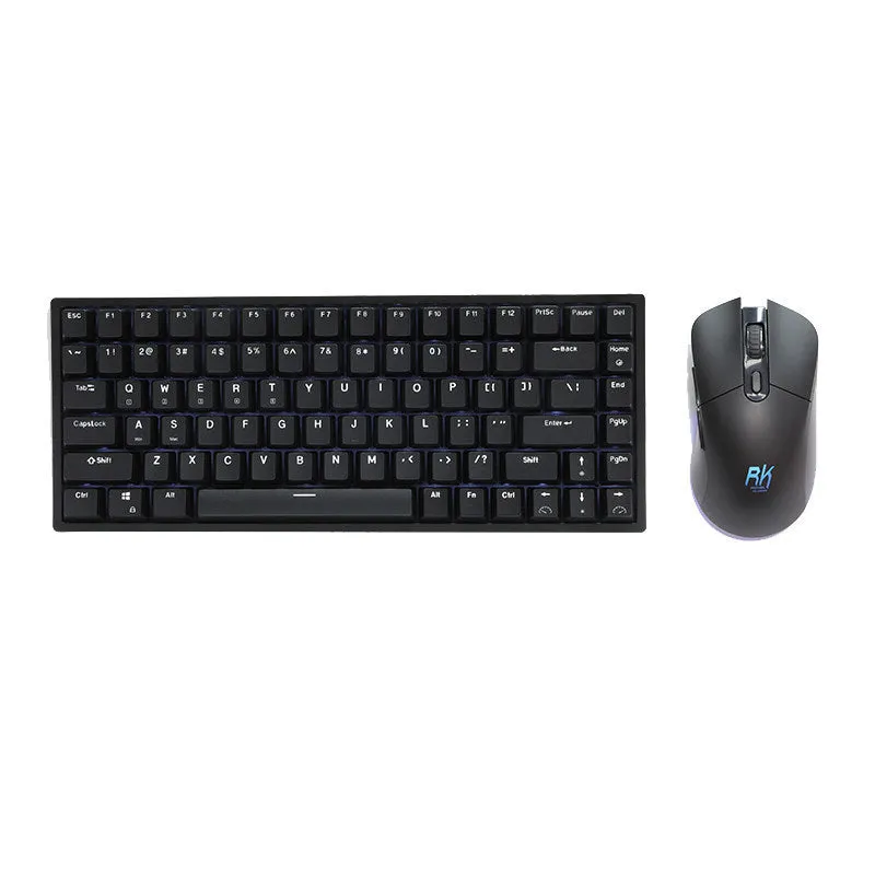 RK526 wireless mechanical keyboard and mouse set with USB transmitter and charging cable