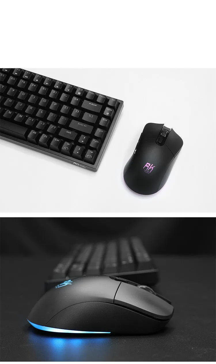RK526 wireless mechanical keyboard and mouse set with USB transmitter and charging cable
