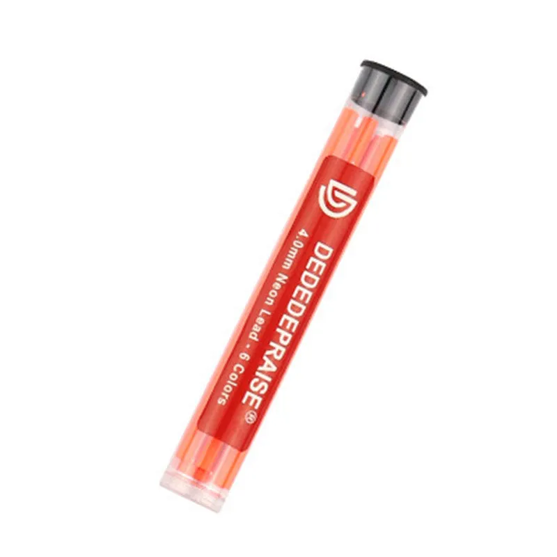 Yellow mechanical drawing pencil with 4.0mm colour leads including orange, blue, green, and rose red