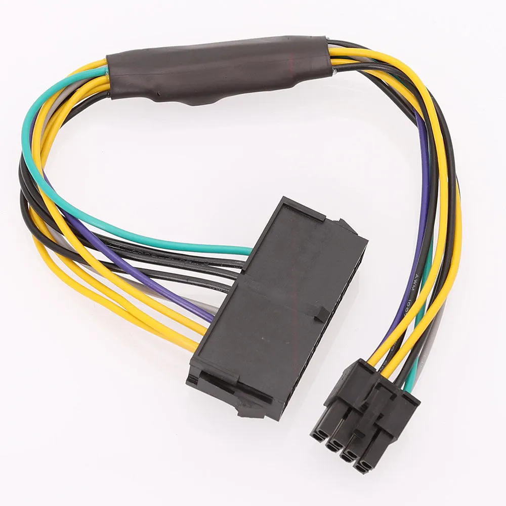 Black 30cm Dell Optiplex ATX to 8-pin motherboard power adapter cable