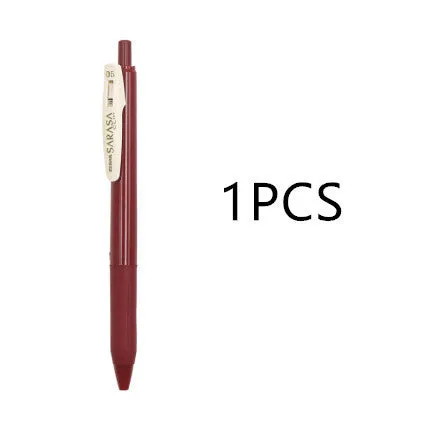 Press The Water 0.5mm bullet gel pen in a selection of retro colour finishes including blue, black, coffee, and wine red.