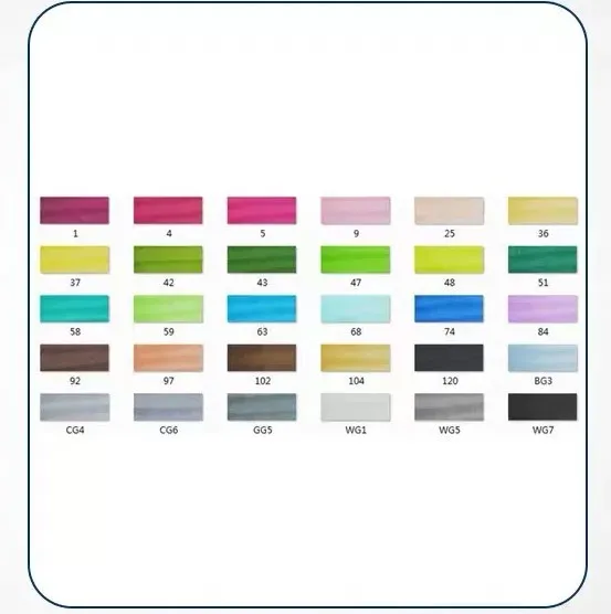 Double-headed alcohol oily colour animation paint pens with round and inclined nibs in multiple colour set options