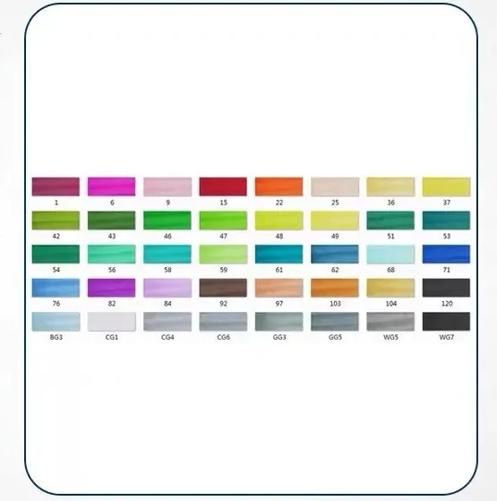Double-headed alcohol oily colour animation paint pens with round and inclined nibs in multiple colour set options