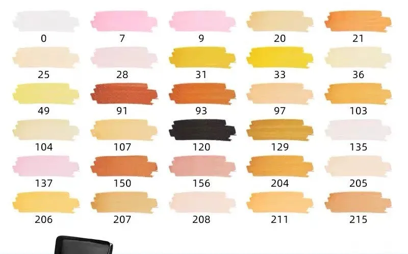 Double-headed alcohol oily colour animation paint pens with round and inclined nibs in multiple colour set options