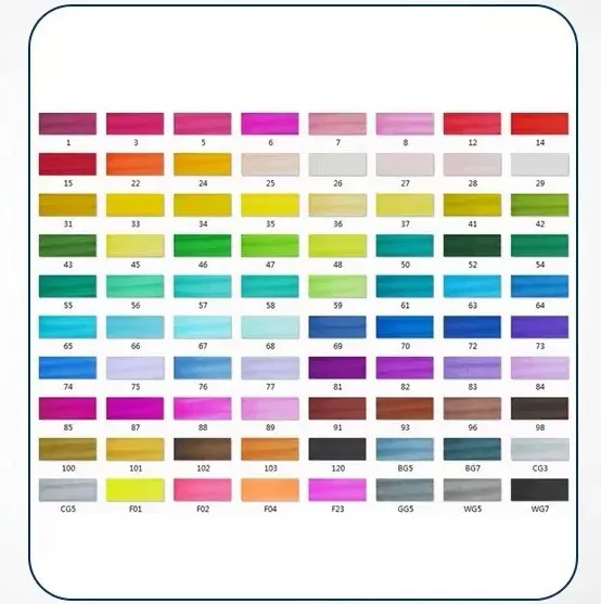 Double-headed alcohol oily colour animation paint pens with round and inclined nibs in multiple colour set options