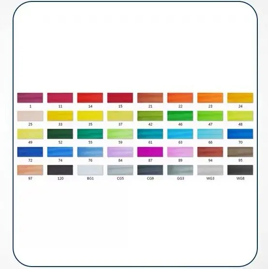 Double-headed alcohol oily colour animation paint pens with round and inclined nibs in multiple colour set options
