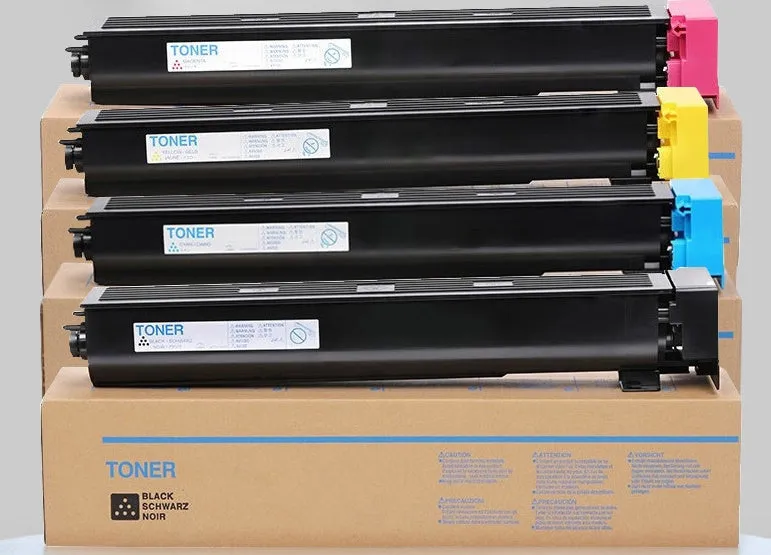 MND printer powder box and development unit replacement set with colour-coded CMYK components and drum assemblies