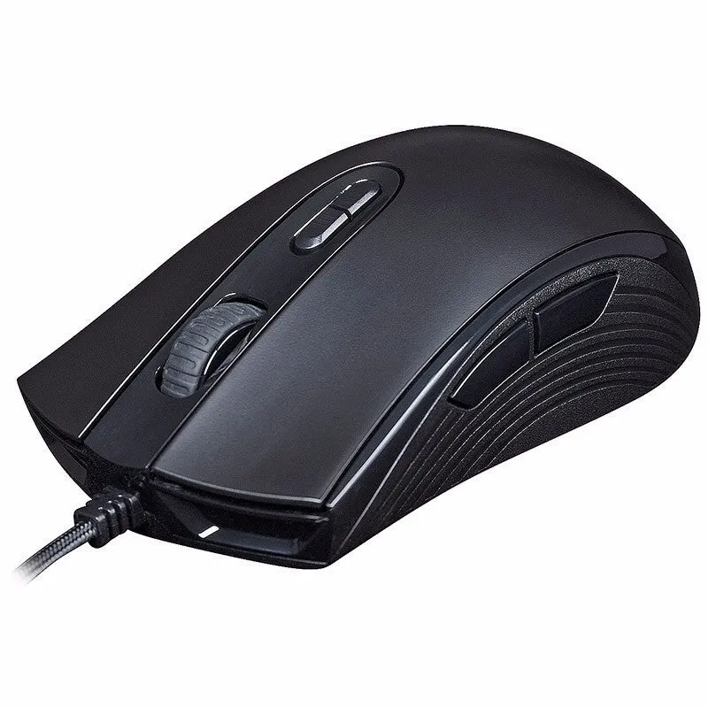 Pulse RGB wired gaming mouse with USB cable in black or pink colour options