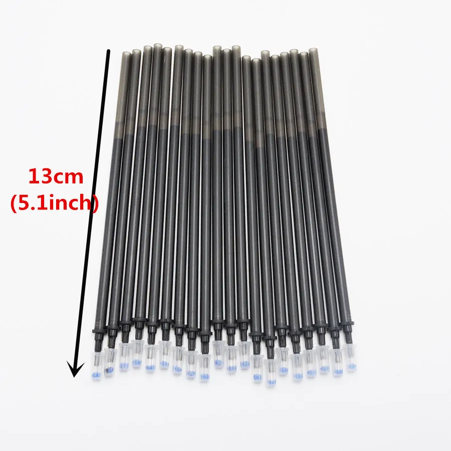 0.5mm heat-erasable pen in black and blue with plastic shell and refill components