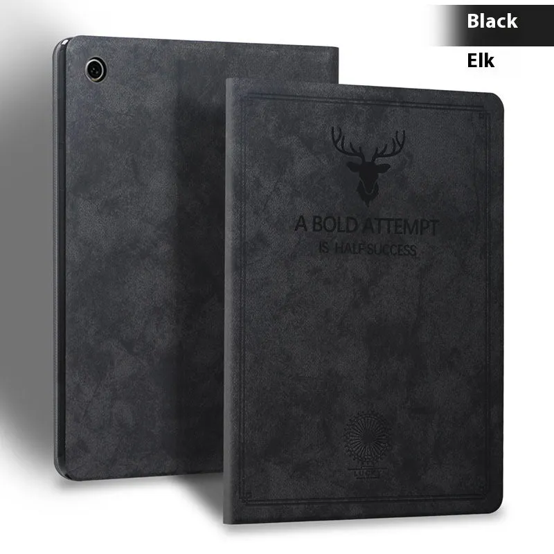 Deer Creative TPU leather clamshell protective case for iPad, shown in dark blue colour.