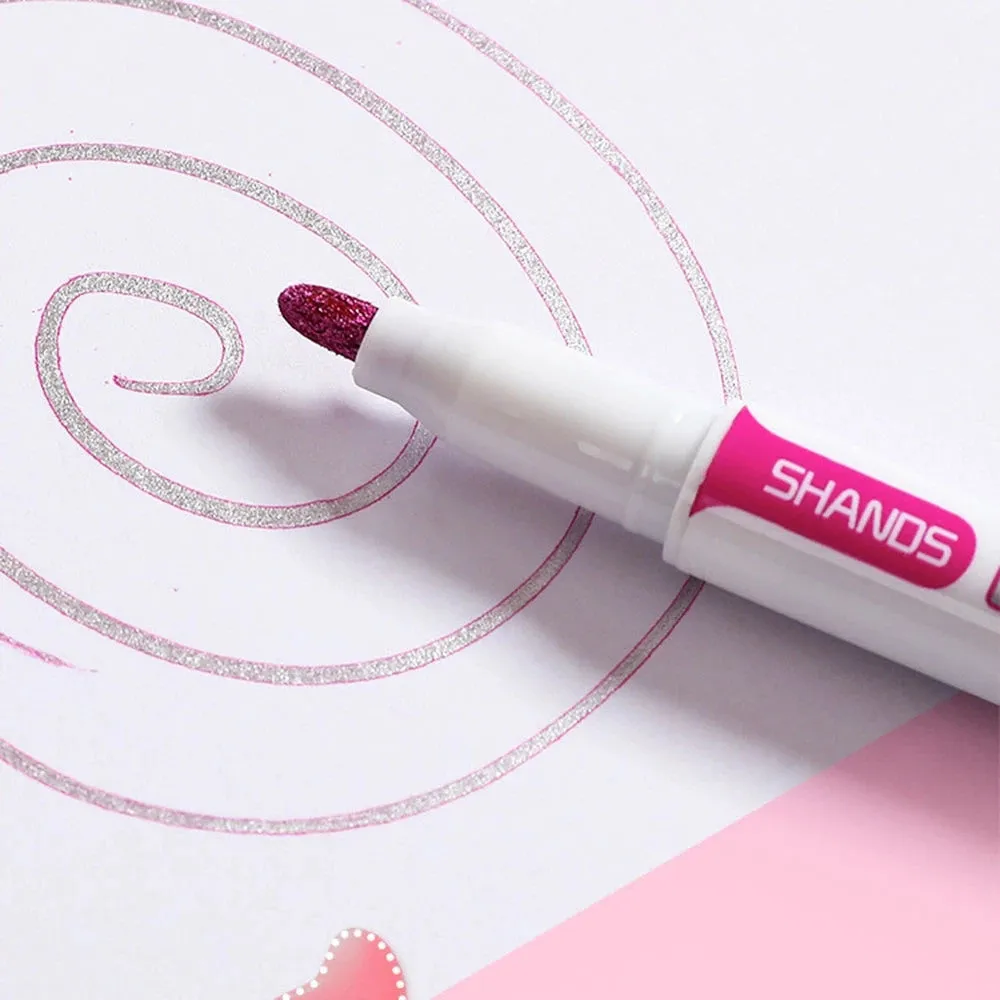 Flash Colour Acrylic Painter Pens in a set, showing fine-tipped nibs, for arts and crafts.