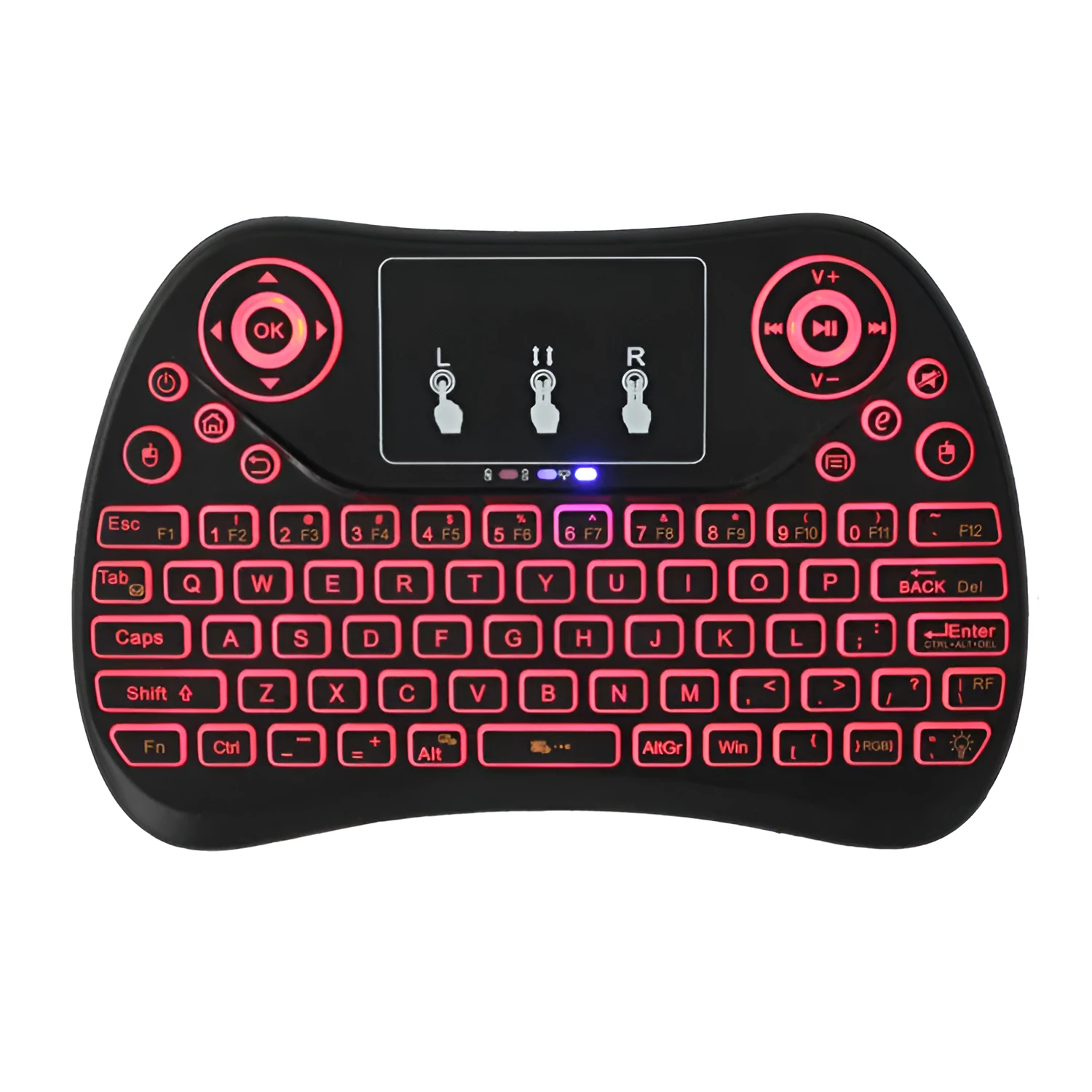 Flying Squirrel 2.4G wireless mini touch keyboard with multi-colour backlight