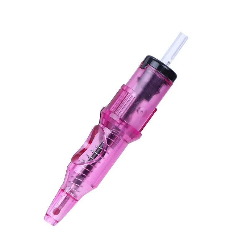 16.5cm long tattoo colour pen with integrated needle for line drawing, shown in multiple colour options.