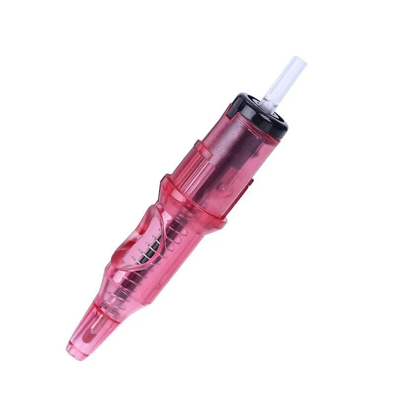 16.5cm long tattoo colour pen with integrated needle for line drawing, shown in multiple colour options.