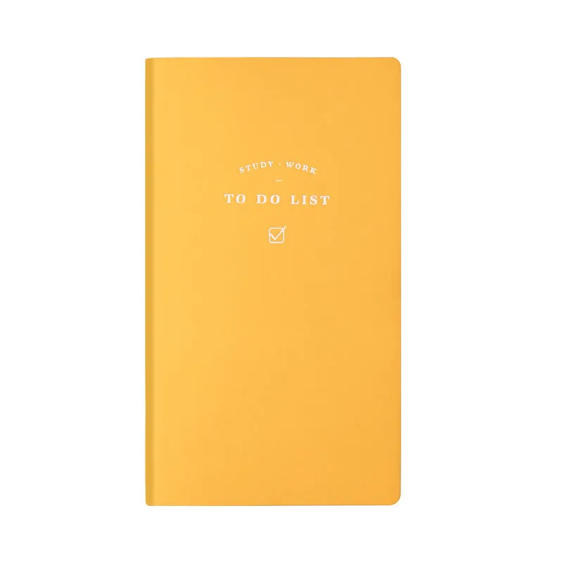 Simple Style portable todo list notebook in blue, green, pink, or yellow PU cover, showing 96 pages of eye protection paper.
