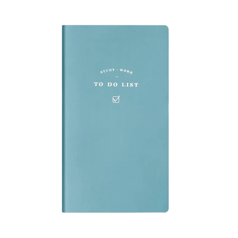Simple Style portable todo list notebook in blue, green, pink, or yellow PU cover, showing 96 pages of eye protection paper.