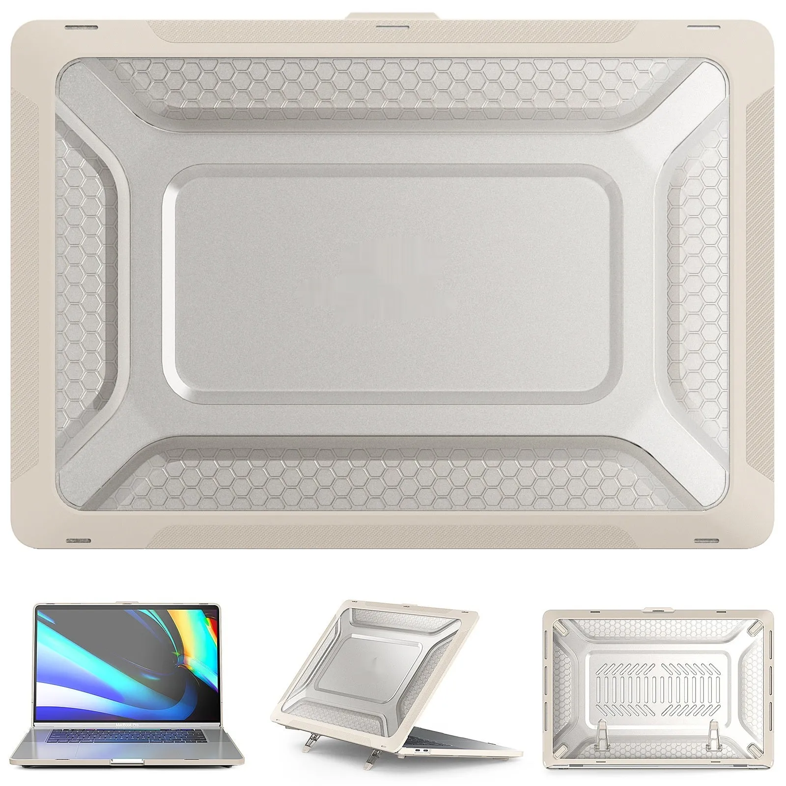 Slim hard protective shell case for a MacBook laptop in sapphire blue colour.