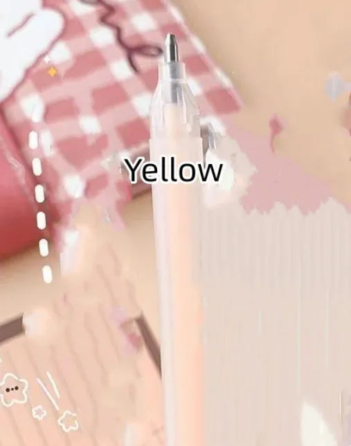 Macaroon coloured quick-dry dispensing pen with cap-pulling design