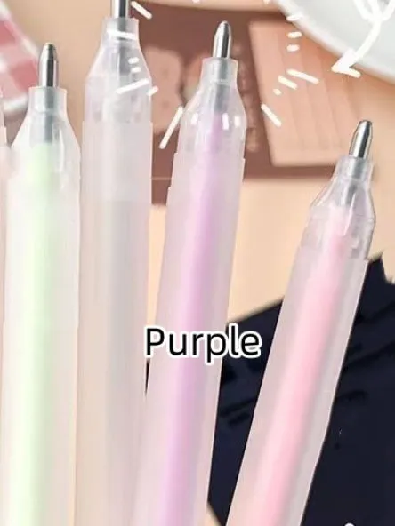 Macaroon coloured quick-dry dispensing pen with cap-pulling design