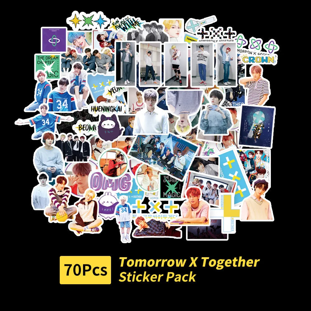 K-pop star and luggage stickers featuring EXO NCT127 Stray Kids TWICE GOT7 SEVENTEEN TXT designs