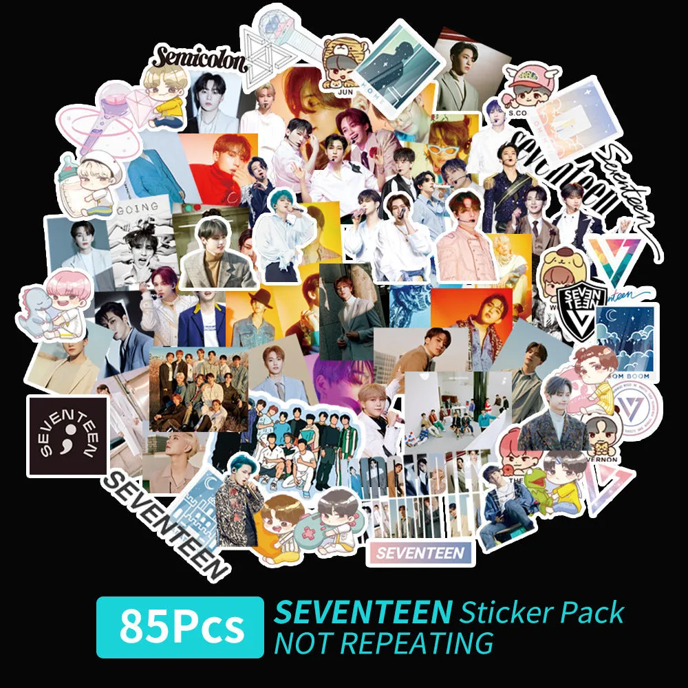 K-pop star and luggage stickers featuring EXO NCT127 Stray Kids TWICE GOT7 SEVENTEEN TXT designs