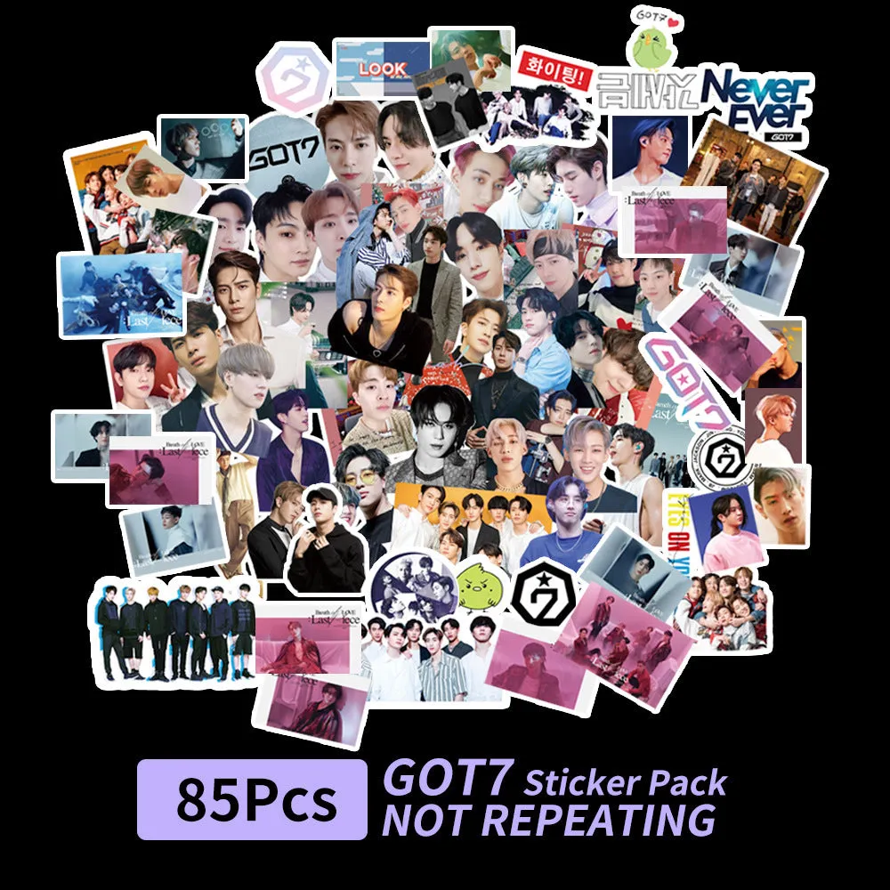 K-pop star and luggage stickers featuring EXO NCT127 Stray Kids TWICE GOT7 SEVENTEEN TXT designs