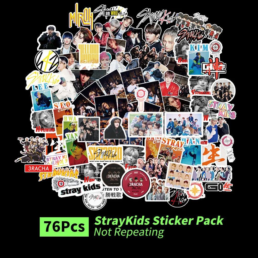 K-pop star and luggage stickers featuring EXO NCT127 Stray Kids TWICE GOT7 SEVENTEEN TXT designs