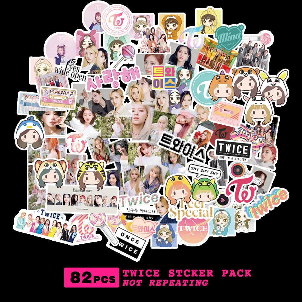 K-pop star and luggage stickers featuring EXO NCT127 Stray Kids TWICE GOT7 SEVENTEEN TXT designs