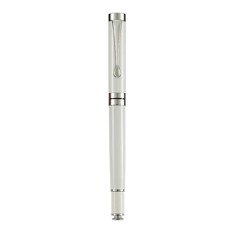 Metal fountain pen with F 0.5mm nib in black gold clip colour option