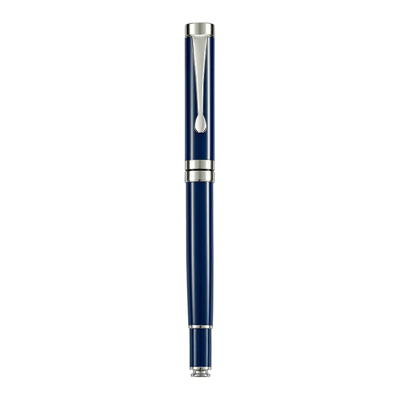 Metal fountain pen with F 0.5mm nib in black gold clip colour option