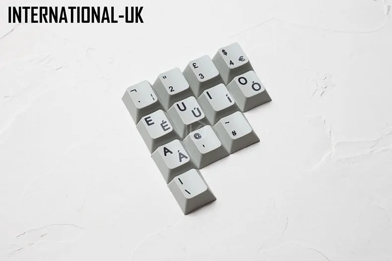 Wired computer keyboard with international symbols for multiple European language layouts