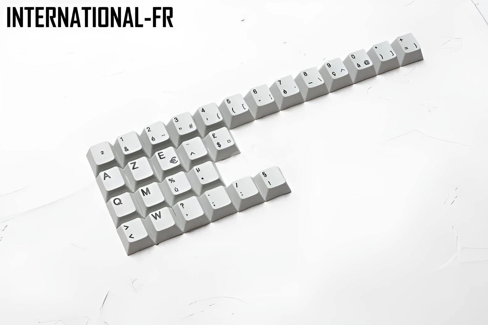 Wired computer keyboard with international symbols for multiple European language layouts