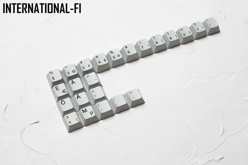 Wired computer keyboard with international symbols for multiple European language layouts