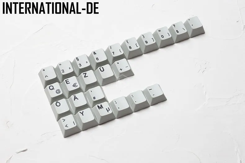 Wired computer keyboard with international symbols for multiple European language layouts