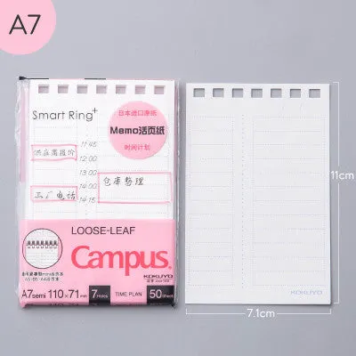 A7 hard cover detachable coil notebook in Japanese Korean small fresh style with multiple loose-leaf paper options