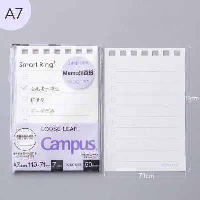 A7 hard cover detachable coil notebook in Japanese Korean small fresh style with multiple loose-leaf paper options