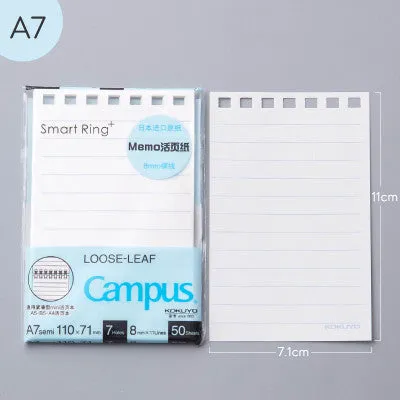 A7 hard cover detachable coil notebook in Japanese Korean small fresh style with multiple loose-leaf paper options