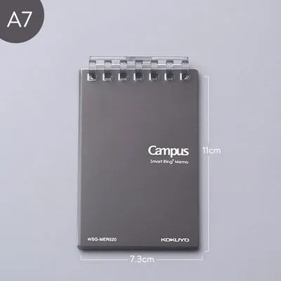 A7 hard cover detachable coil notebook in Japanese Korean small fresh style with multiple loose-leaf paper options
