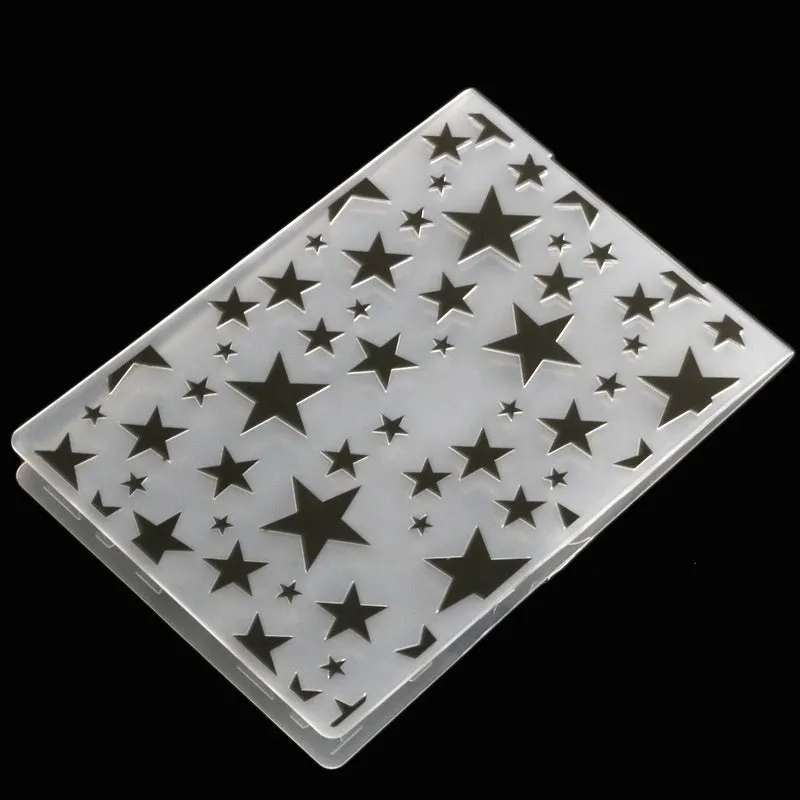 Plastic folding cake decorating mould showing windmill and five-pointed star design options