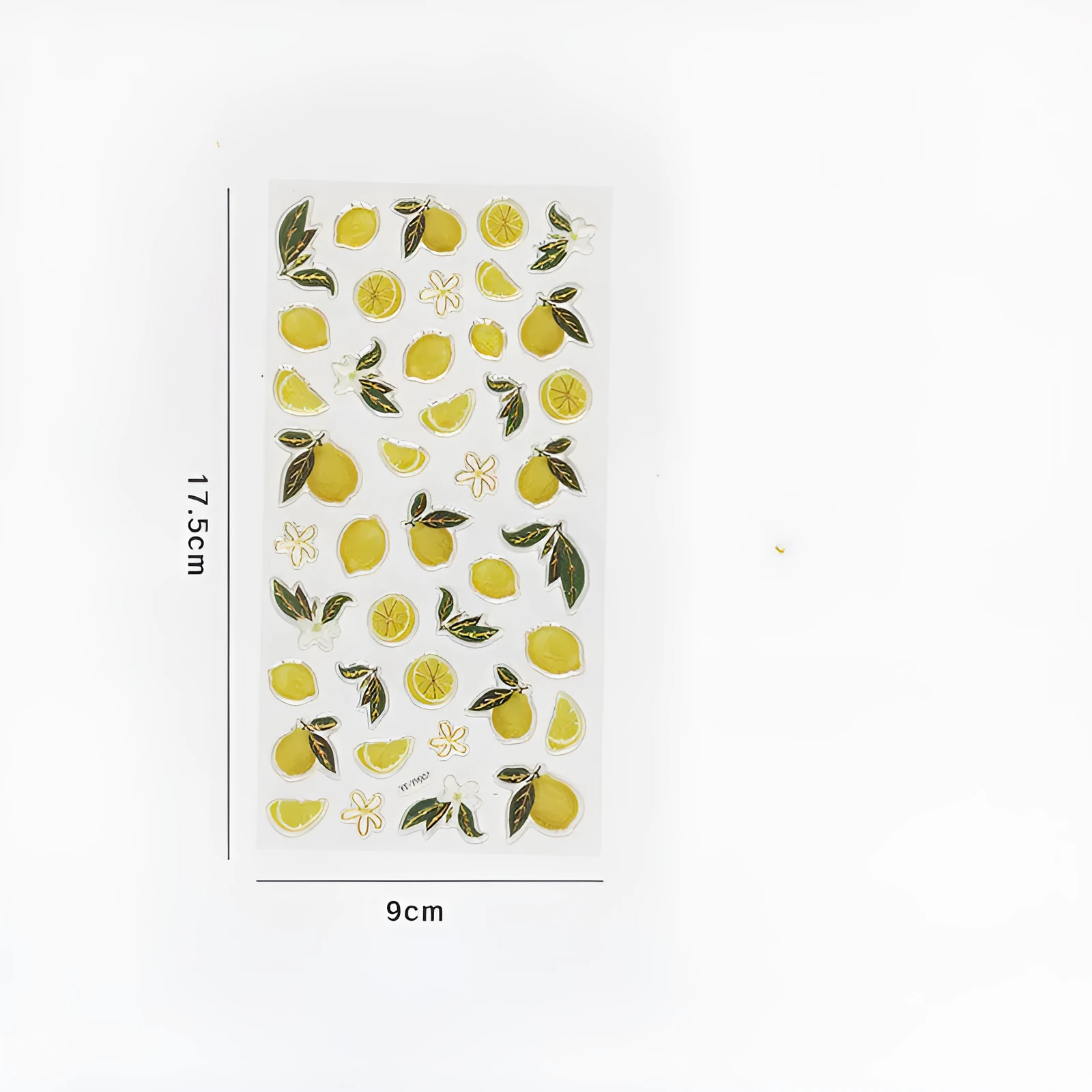Fruit bronzing sticker in 90x175mm size with glossy finish, showing grape and pineapple designs