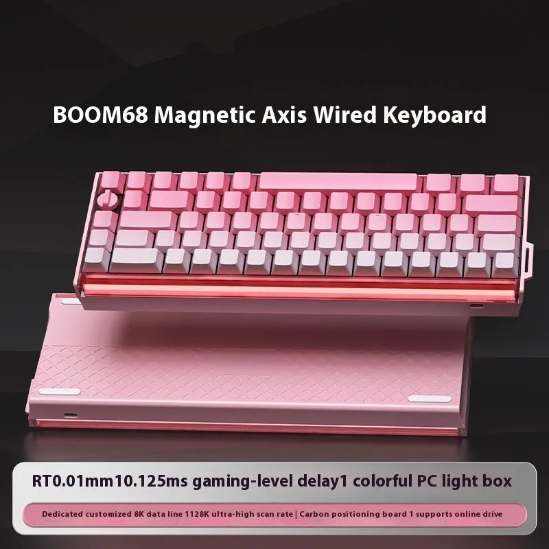 BOOM68 compact mechanical keyboard with RGB backlighting in green magic blade colour with TTC King Axis SE switches.