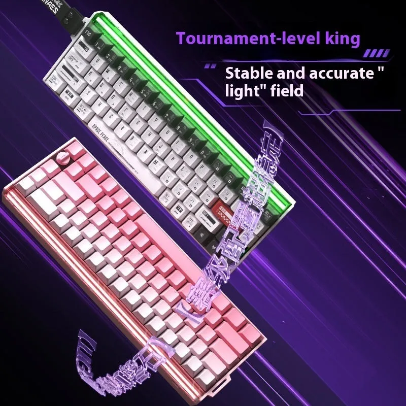BOOM68 compact mechanical keyboard with RGB backlighting in green magic blade colour with TTC King Axis SE switches.
