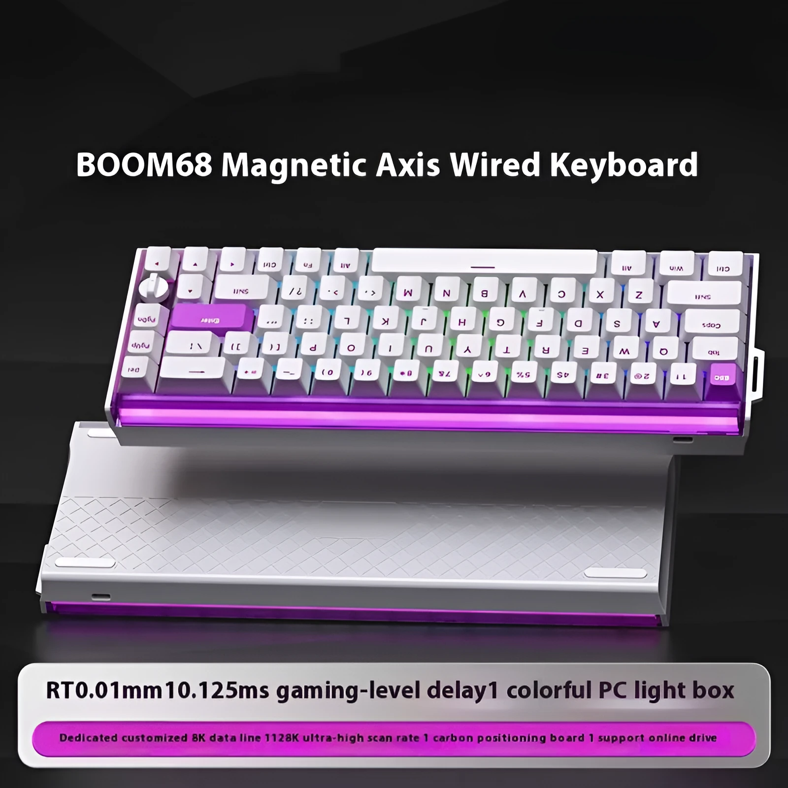 BOOM68 compact mechanical keyboard with RGB backlighting in green magic blade colour with TTC King Axis SE switches.