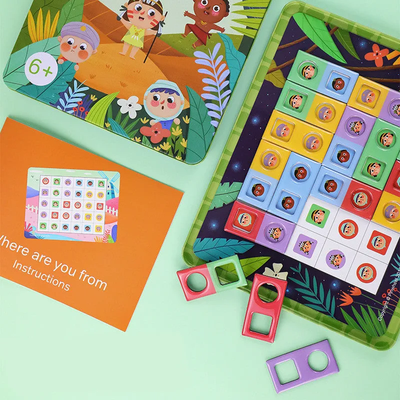 Magnetic glue butt bump reasoning logic table game with silicone chess for children's educational play