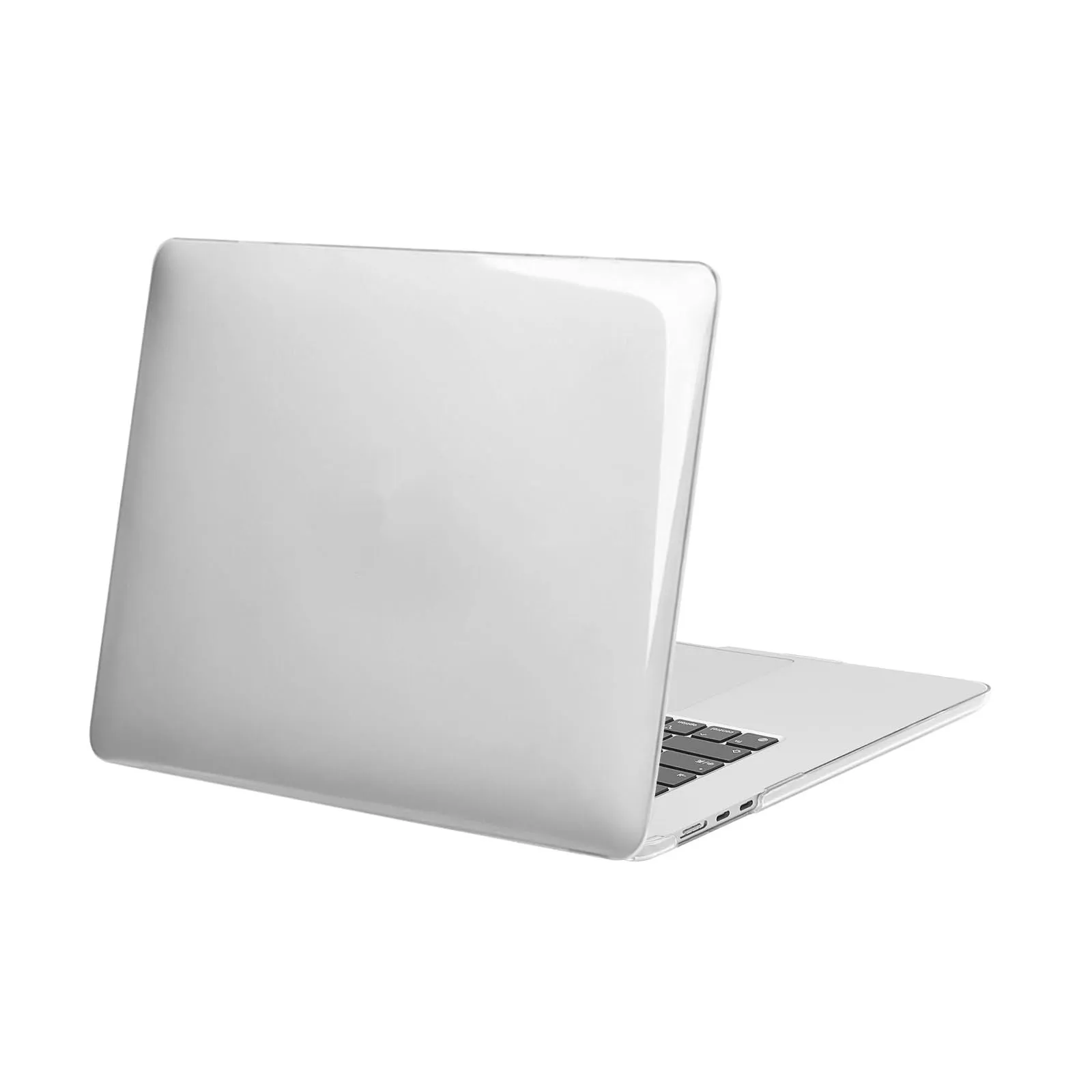 Transparent protective shell for MacBook Pro and Air laptops on a table